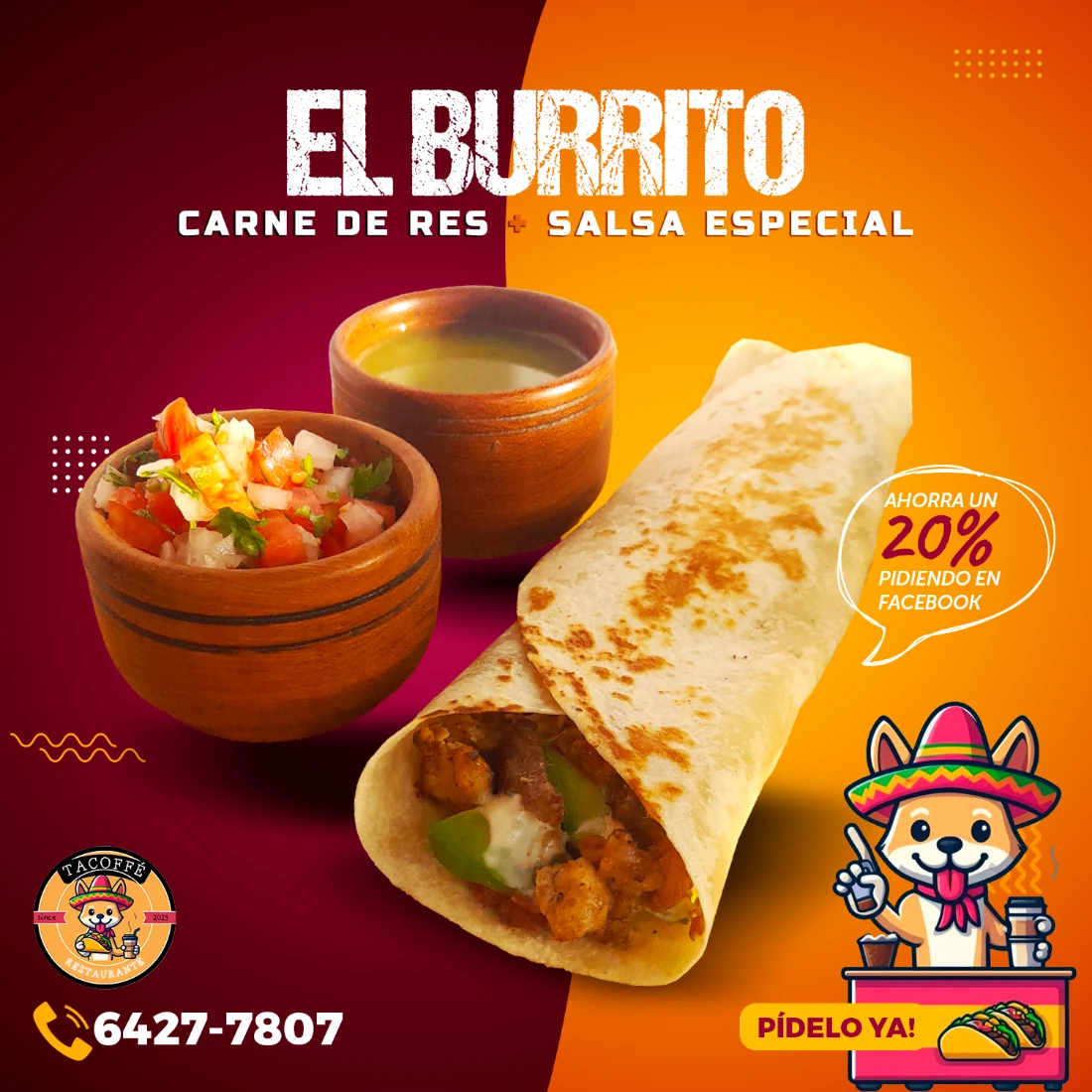 Pieza gastronómica: burrito para Tacoffé